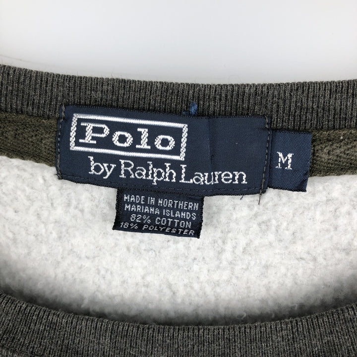Ralph Lauren POLO by Ralph Lauren One Point Logo Sweatshirt Trainer Men's M size cotton gray type Vintage Second Hand