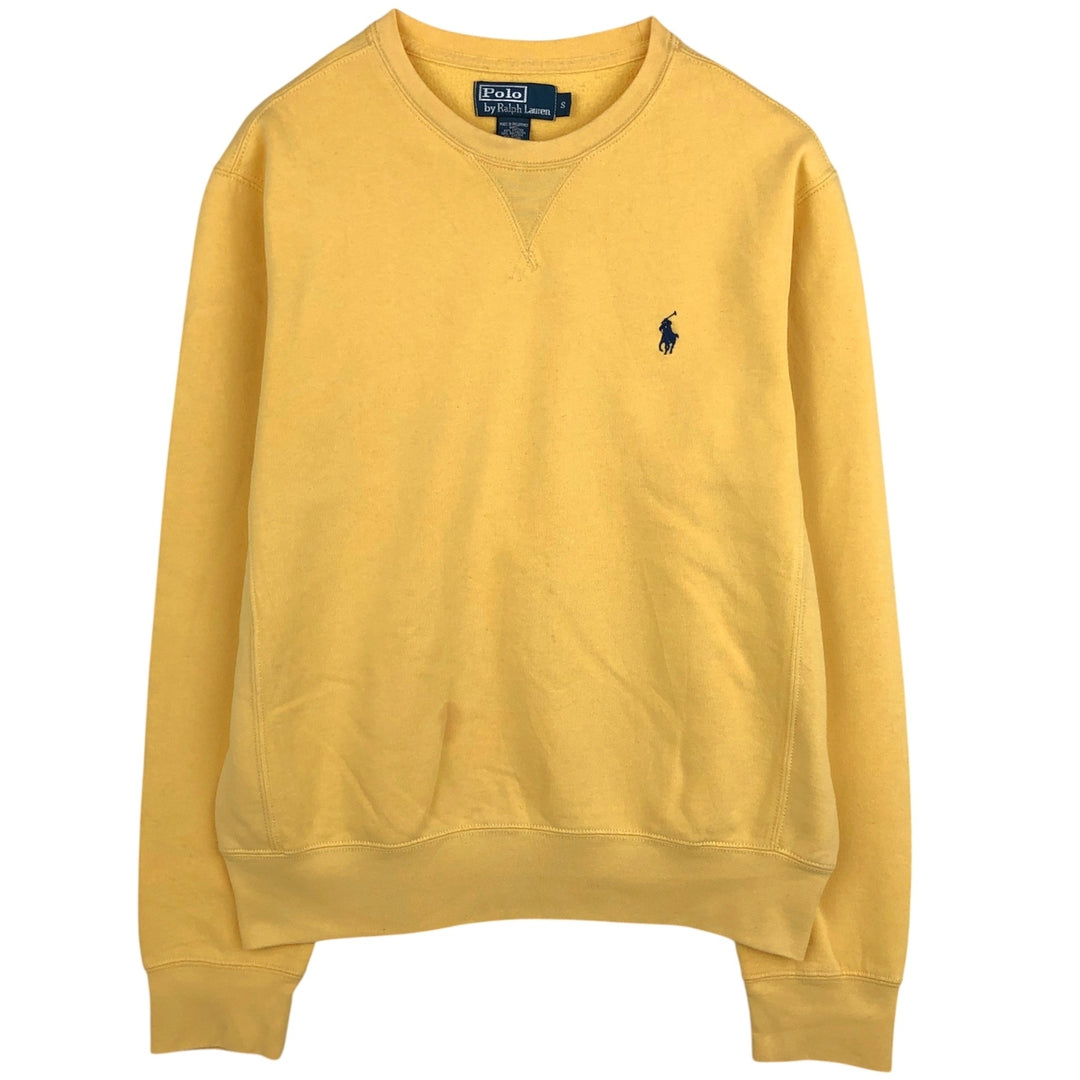 Ralph Lauren POLO by Ralph Lauren One Point Logo Sweatshirt Trainer Men's S Size cotton yellow type Vintage Second Hand