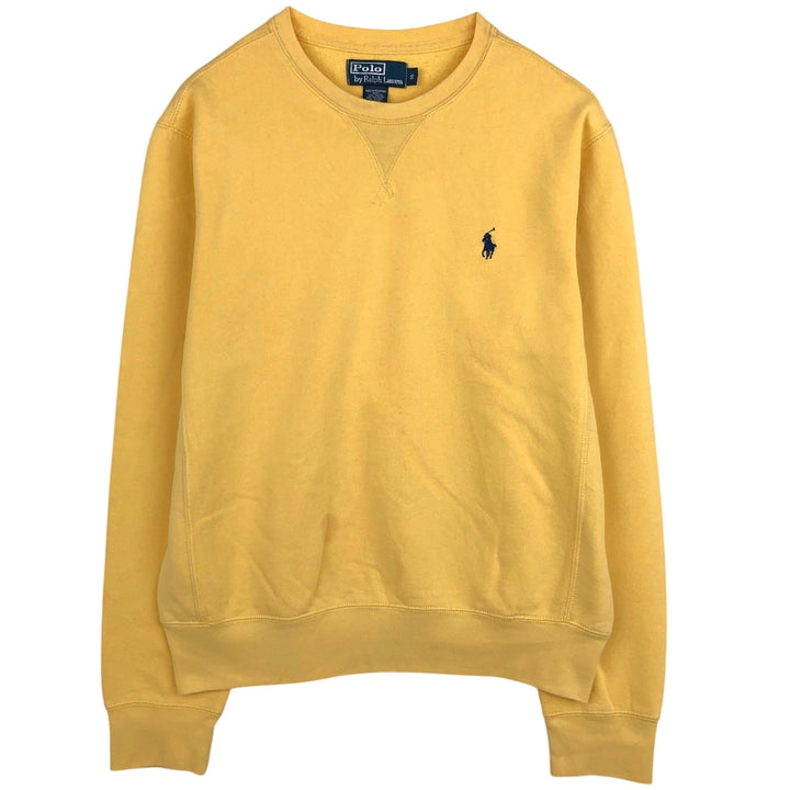 Ralph Lauren POLO by Ralph Lauren One Point Logo Sweatshirt Trainer Men's S Size cotton yellow type Vintage Second Hand