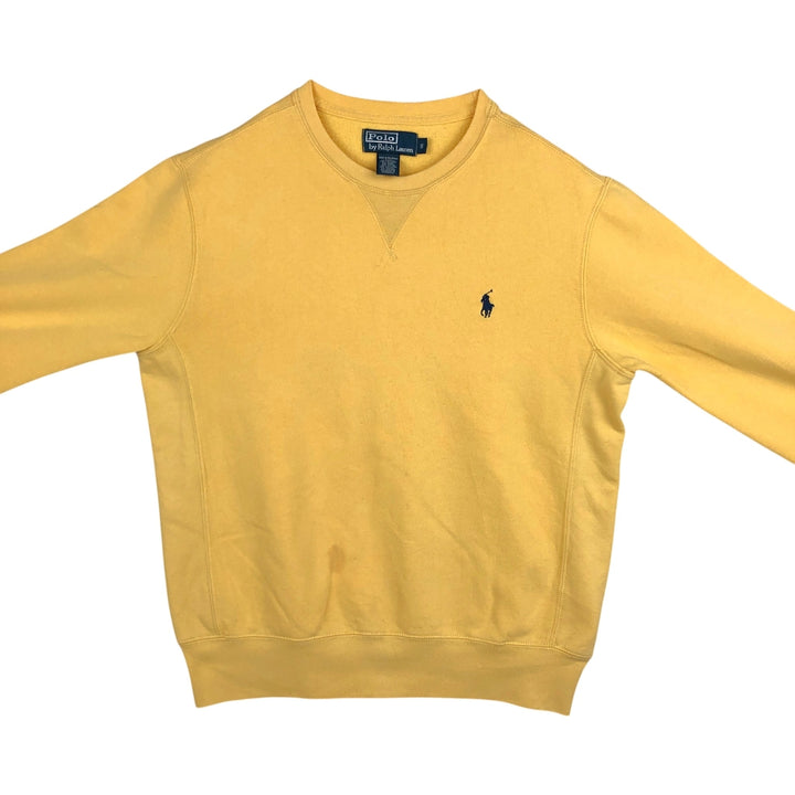 Ralph Lauren POLO by Ralph Lauren One Point Logo Sweatshirt Trainer Men's S Size cotton yellow type Vintage Second Hand