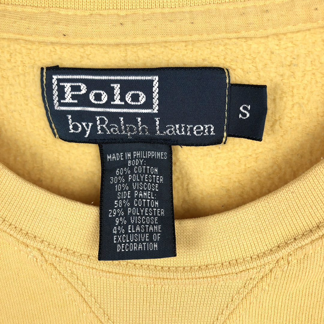 Ralph Lauren POLO by Ralph Lauren One Point Logo Sweatshirt Trainer Men's S Size cotton yellow type Vintage Second Hand