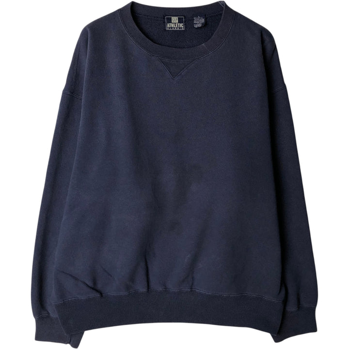 90'S GAP ATHLETIC CLASSIC Old GAP Plain Blank Sweatshirt (Men's Size L) cotton navy blue type Vintage Second Hand