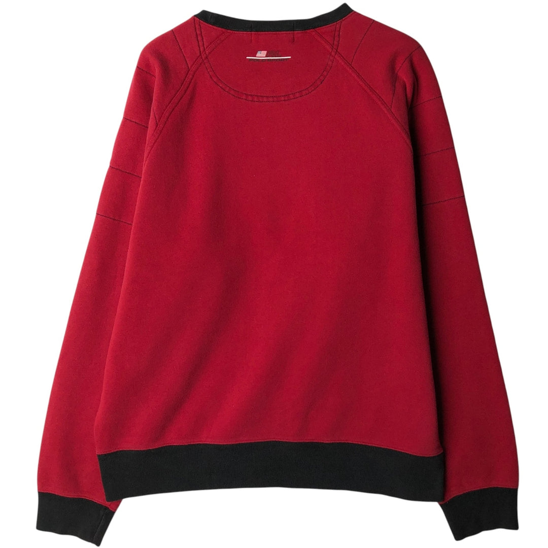 90'S Ralph Lauren POLO SPORT logo sweatshirt, men's size L (approx.) cotton red type Vintage Second Hand