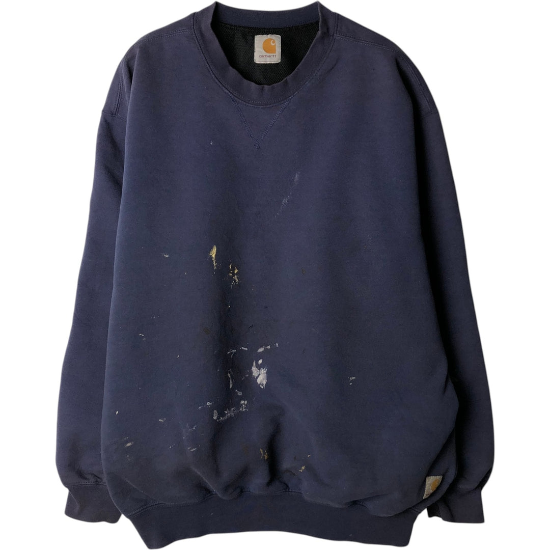 Carhartt logo sweatshirt, men's size XXL unclear navy blue type Vintage Second Hand