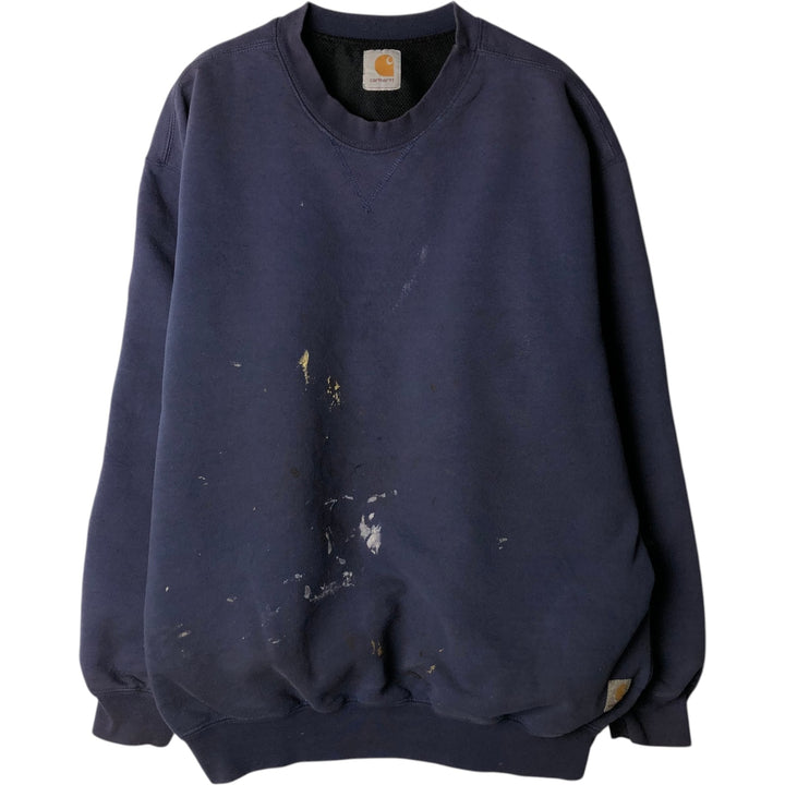 Carhartt logo sweatshirt, men's size XXL unclear navy blue type Vintage Second Hand
