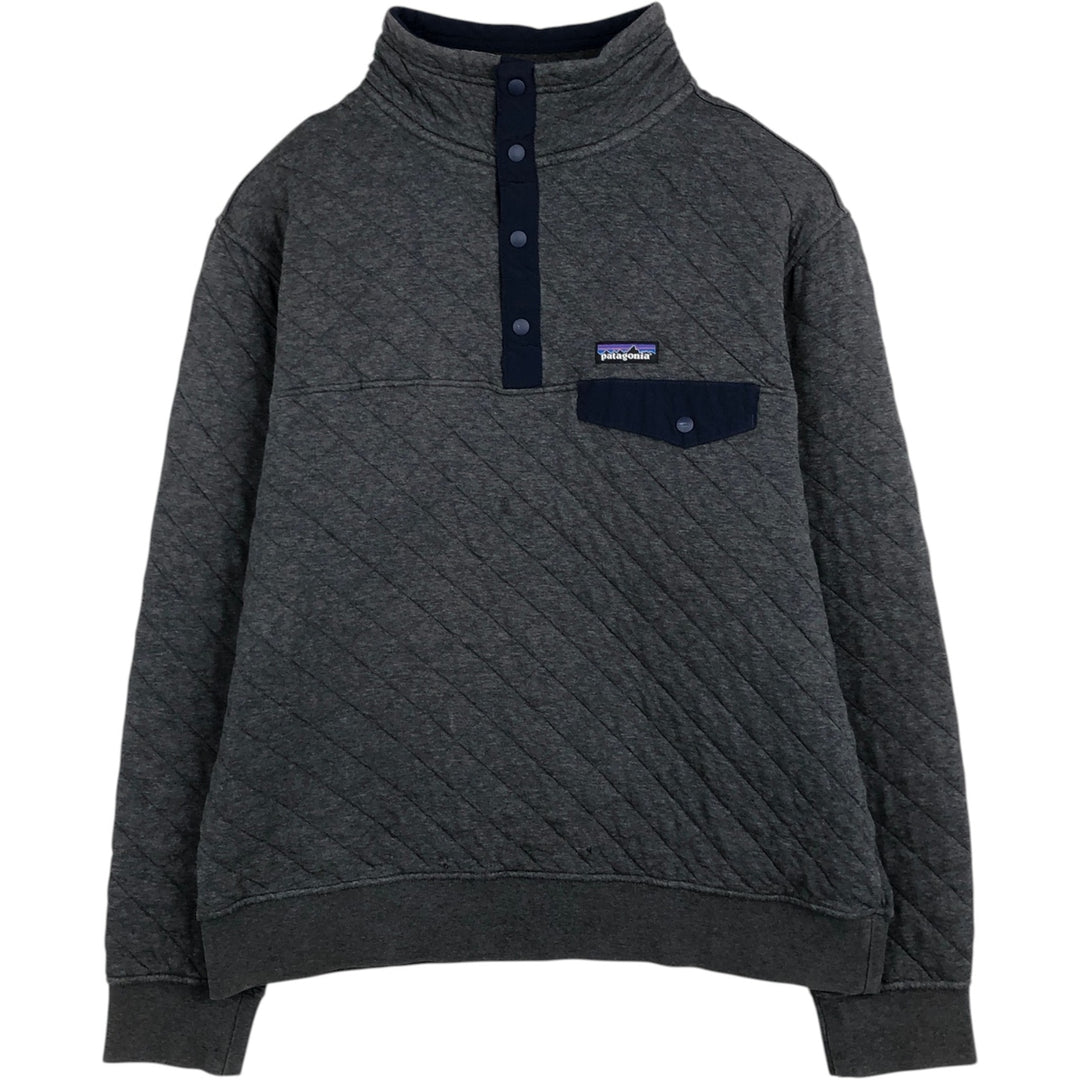 Patagonia Quilted Snap-T 25371FA17 Half-Snap Sweatshirt (Men's Size L) cotton gray type Vintage Second Hand