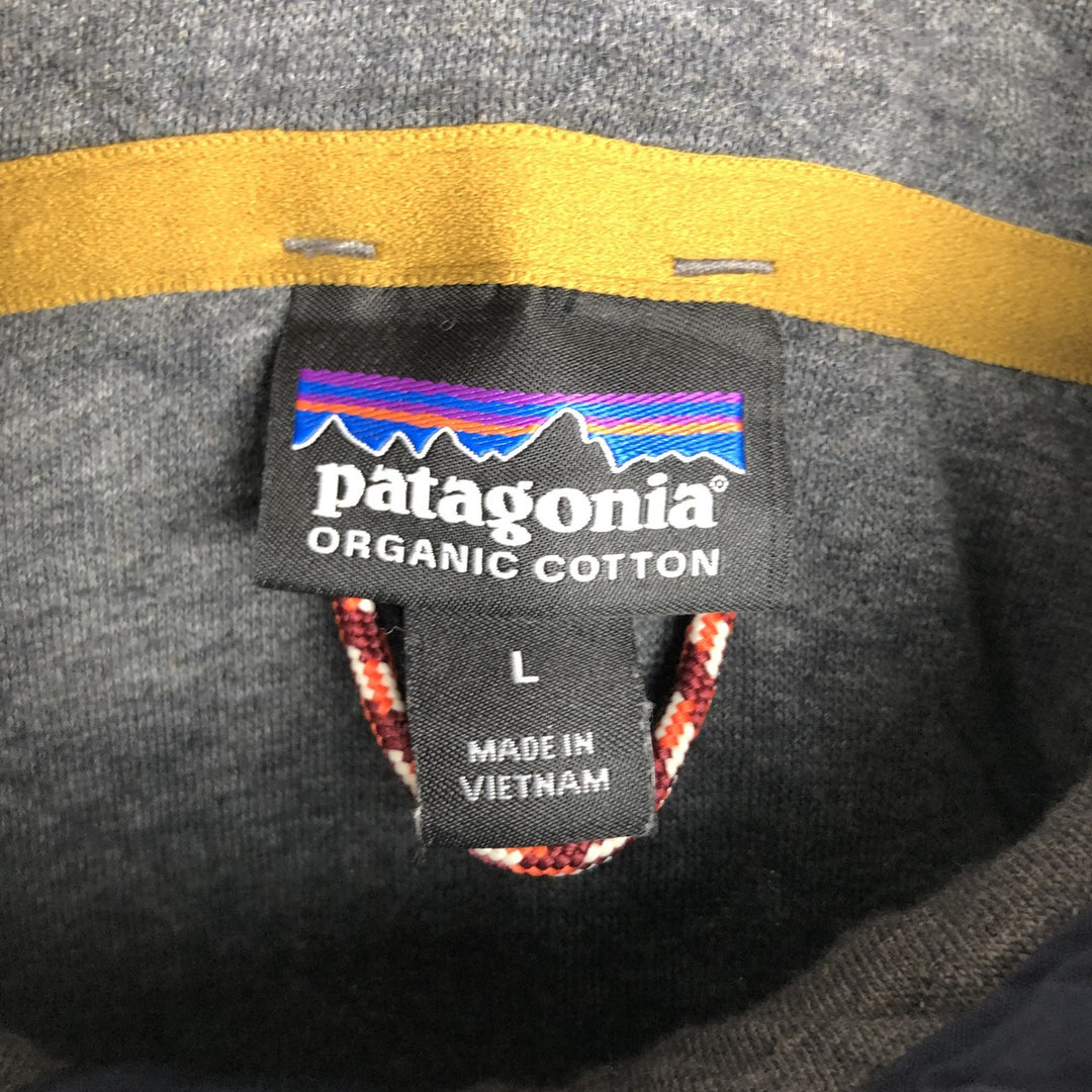 Patagonia Quilted Snap-T 25371FA17 Half-Snap Sweatshirt (Men's Size L) cotton gray type Vintage Second Hand
