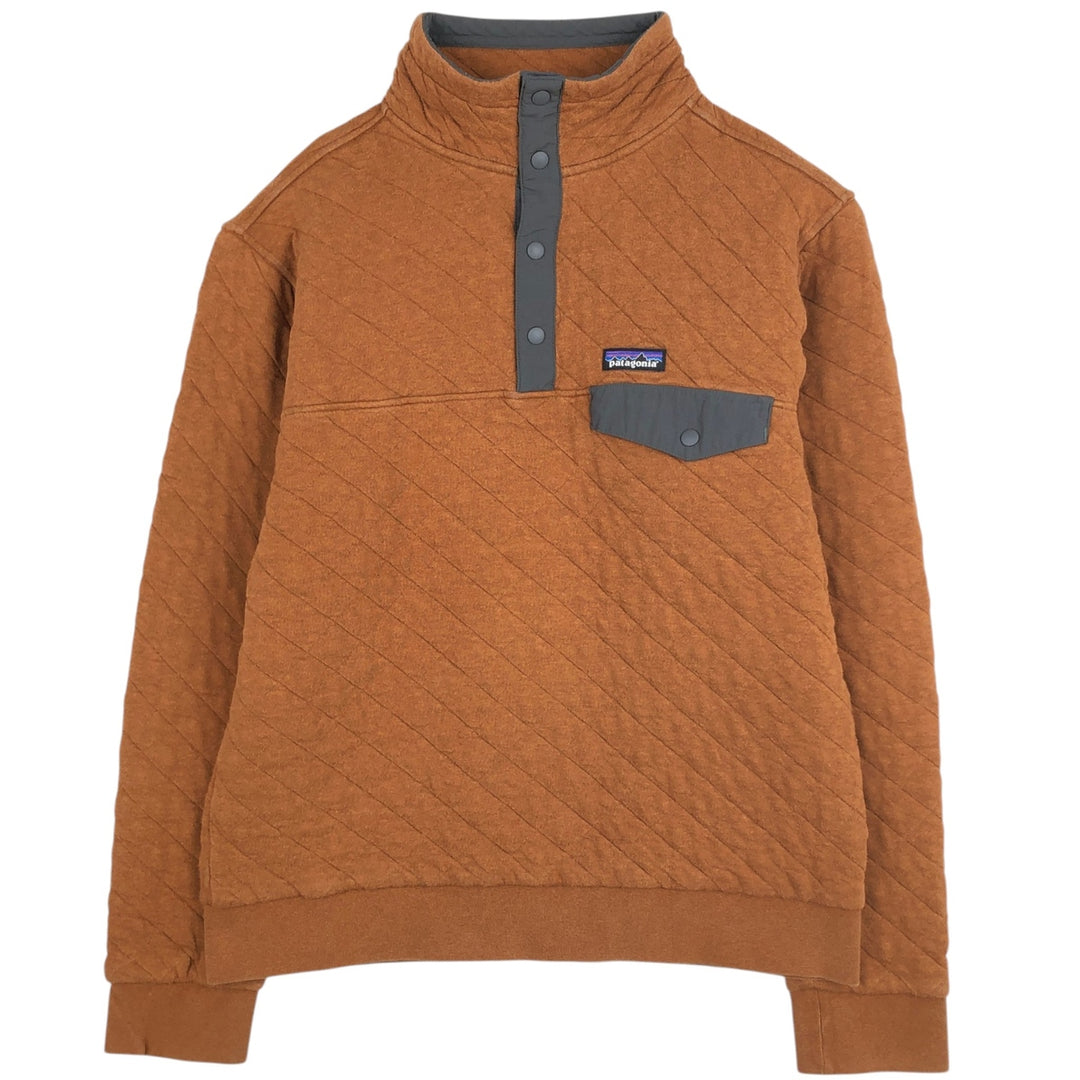 Patagonia Quilted Snap-T 25371FA18 Sweatshirt, Men's Size M (Equivalent), Half-Snap cotton brown type Vintage Second Hand