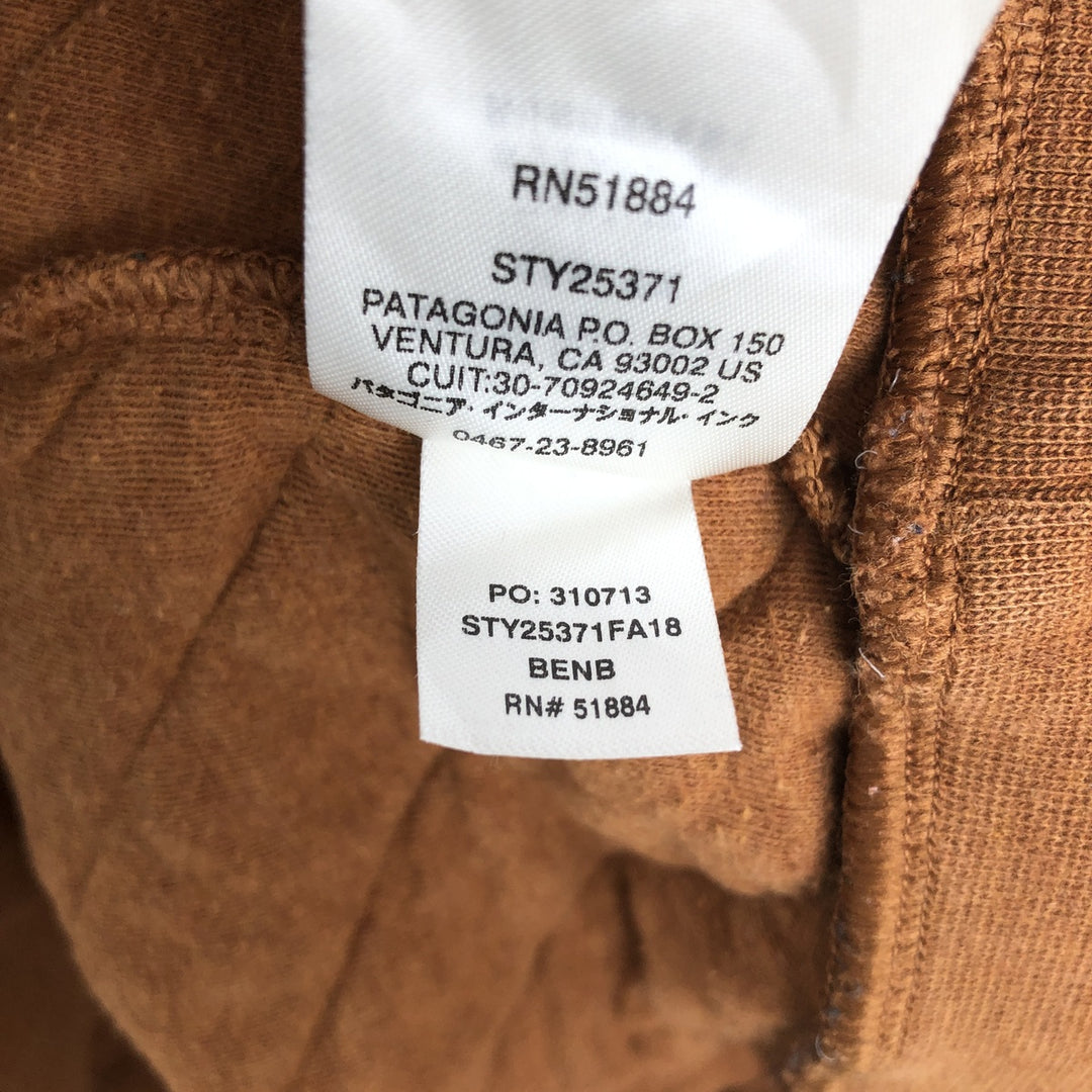 Patagonia Quilted Snap-T 25371FA18 Sweatshirt, Men's Size M (Equivalent), Half-Snap cotton brown type Vintage Second Hand