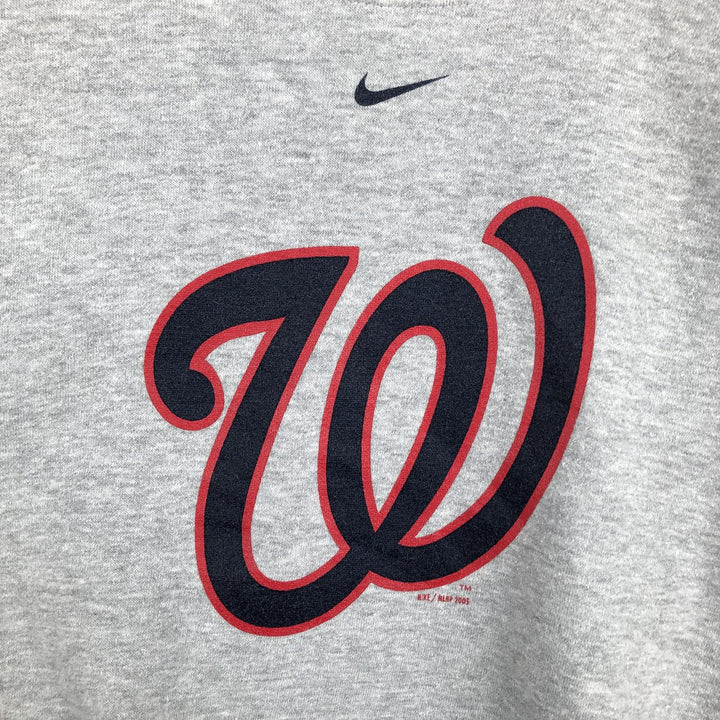2000'S Nike TEAM MLB Washington Nationals Print Sweatshirt (Men's Size L) cotton gray type Vintage Second Hand