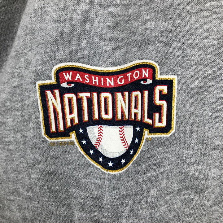 2000'S Nike TEAM MLB Washington Nationals Print Sweatshirt (Men's Size L) cotton gray type Vintage Second Hand