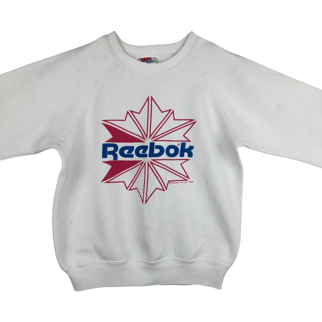 80'S Reebok Logo Sweatshirt, Made in USA, Men's Size M (approx.), Vintage cotton white type Vintage Second Hand