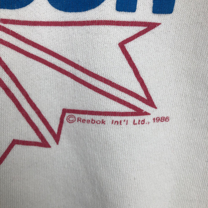 80'S Reebok Logo Sweatshirt, Made in USA, Men's Size M (approx.), Vintage cotton white type Vintage Second Hand
