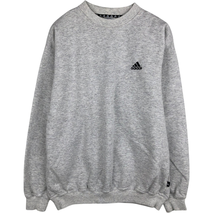 90s-00'S Adidas one-point logo sweatshirt, men's size L equivalent, vintage. cotton gray type Vintage Second Hand