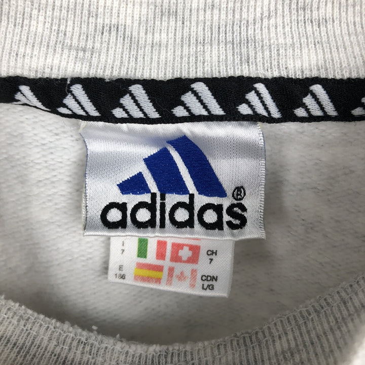 90s-00'S Adidas one-point logo sweatshirt, men's size L equivalent, vintage. cotton gray type Vintage Second Hand
