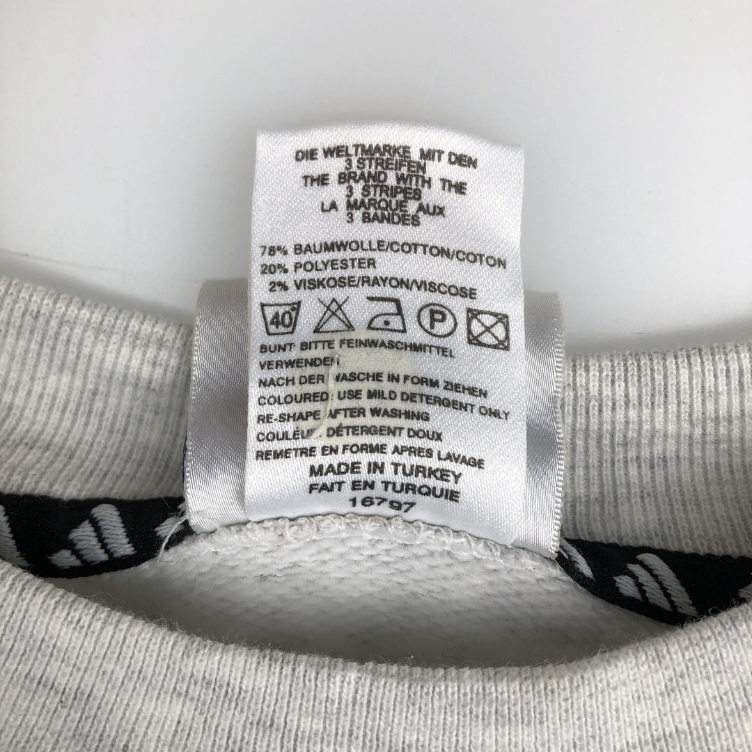 90s-00'S Adidas one-point logo sweatshirt, men's size L equivalent, vintage. cotton gray type Vintage Second Hand