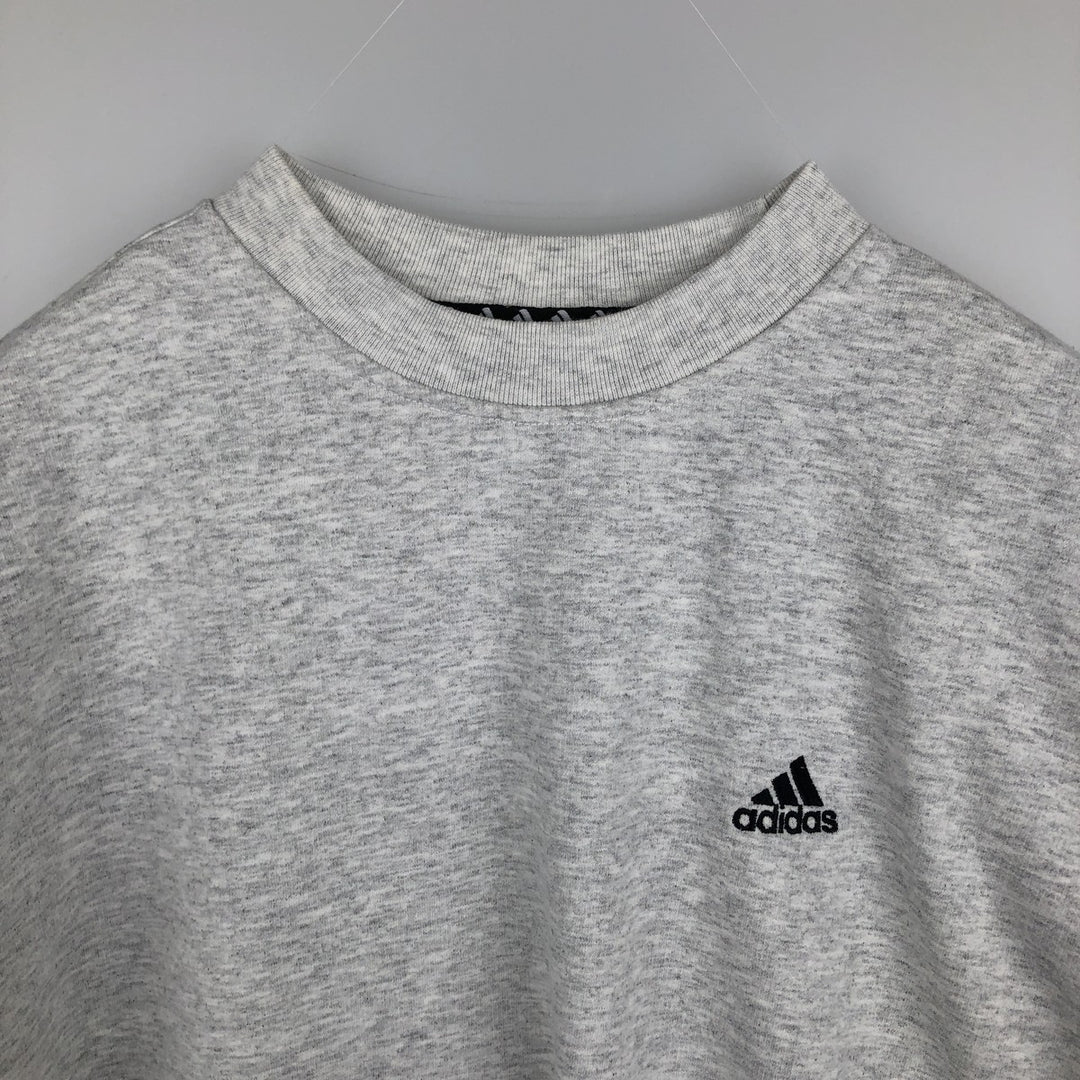90s-00'S Adidas one-point logo sweatshirt, men's size L equivalent, vintage. cotton gray type Vintage Second Hand