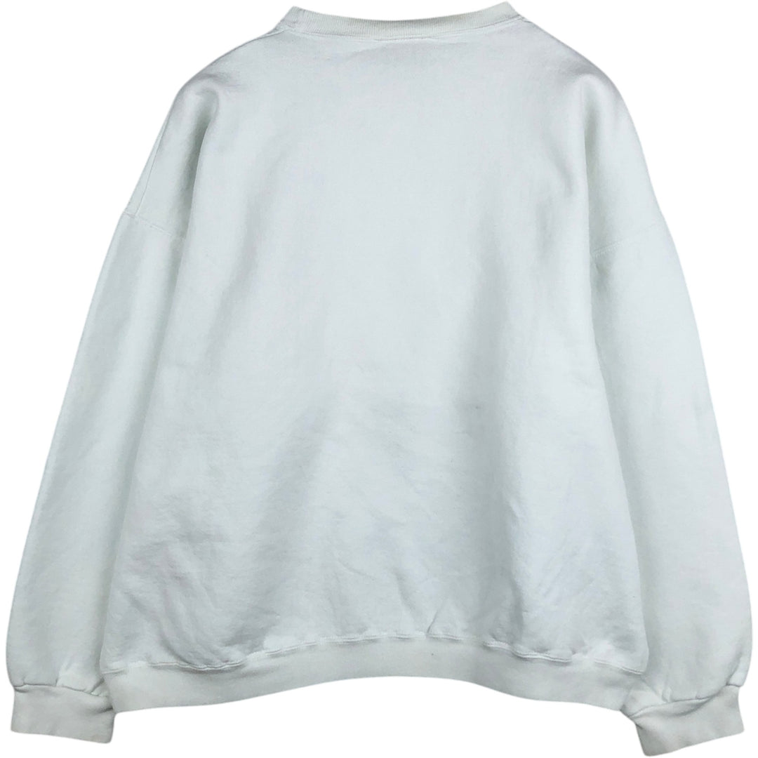 80s-90'S Adidas one-point logo sweatshirt, made in USA, men's size L equivalent, vintage. cotton white type Vintage Second Hand