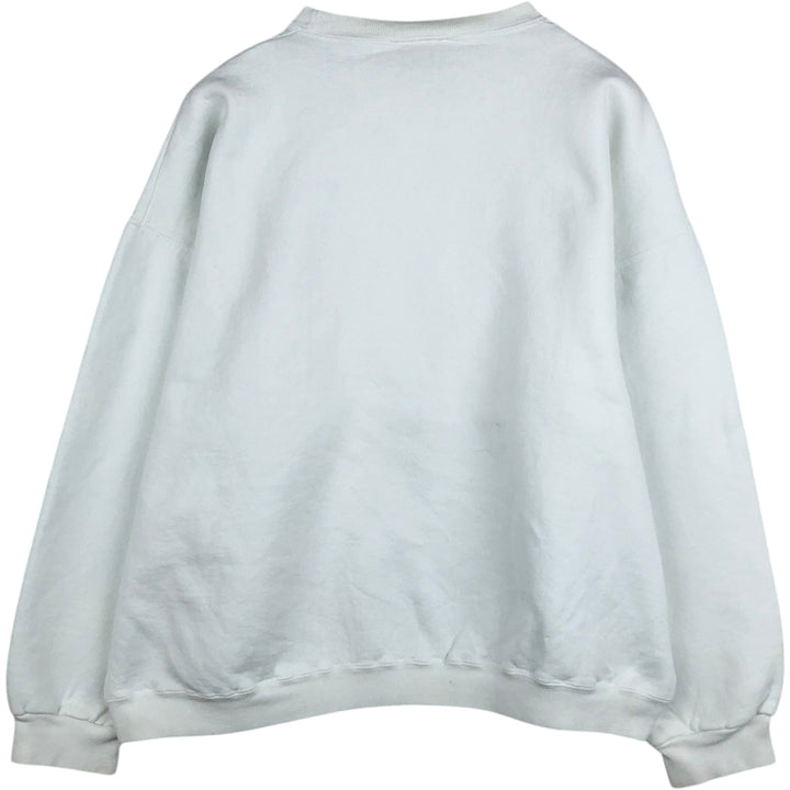 80s-90'S Adidas one-point logo sweatshirt, made in USA, men's size L equivalent, vintage. cotton white type Vintage Second Hand