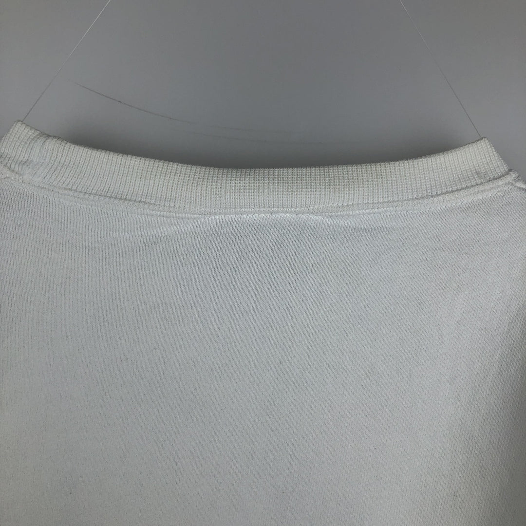 80s-90'S Adidas one-point logo sweatshirt, made in USA, men's size L equivalent, vintage. cotton white type Vintage Second Hand