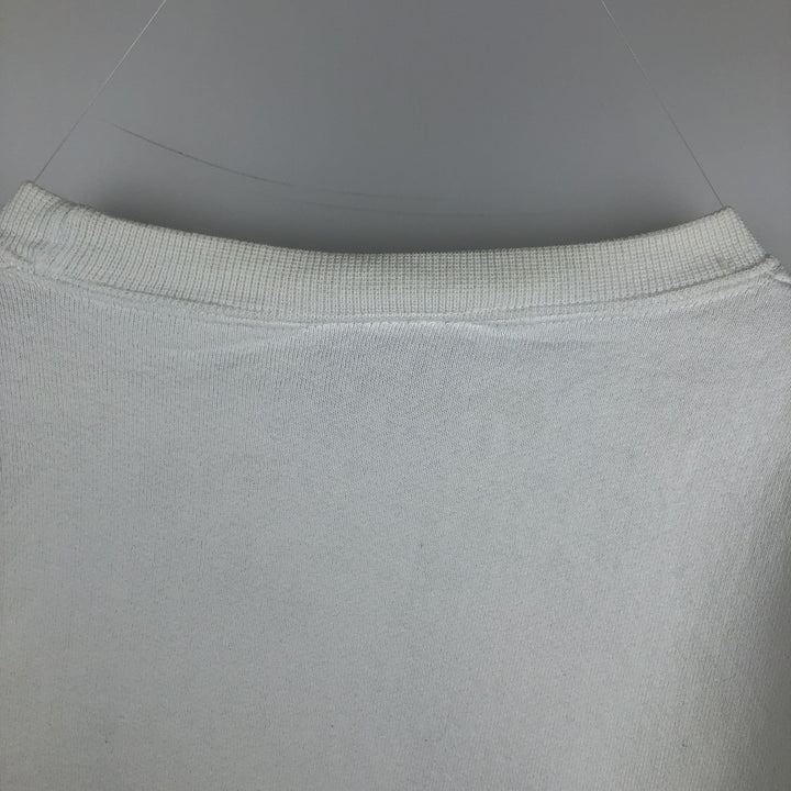 80s-90'S Adidas one-point logo sweatshirt, made in USA, men's size L equivalent, vintage. cotton white type Vintage Second Hand