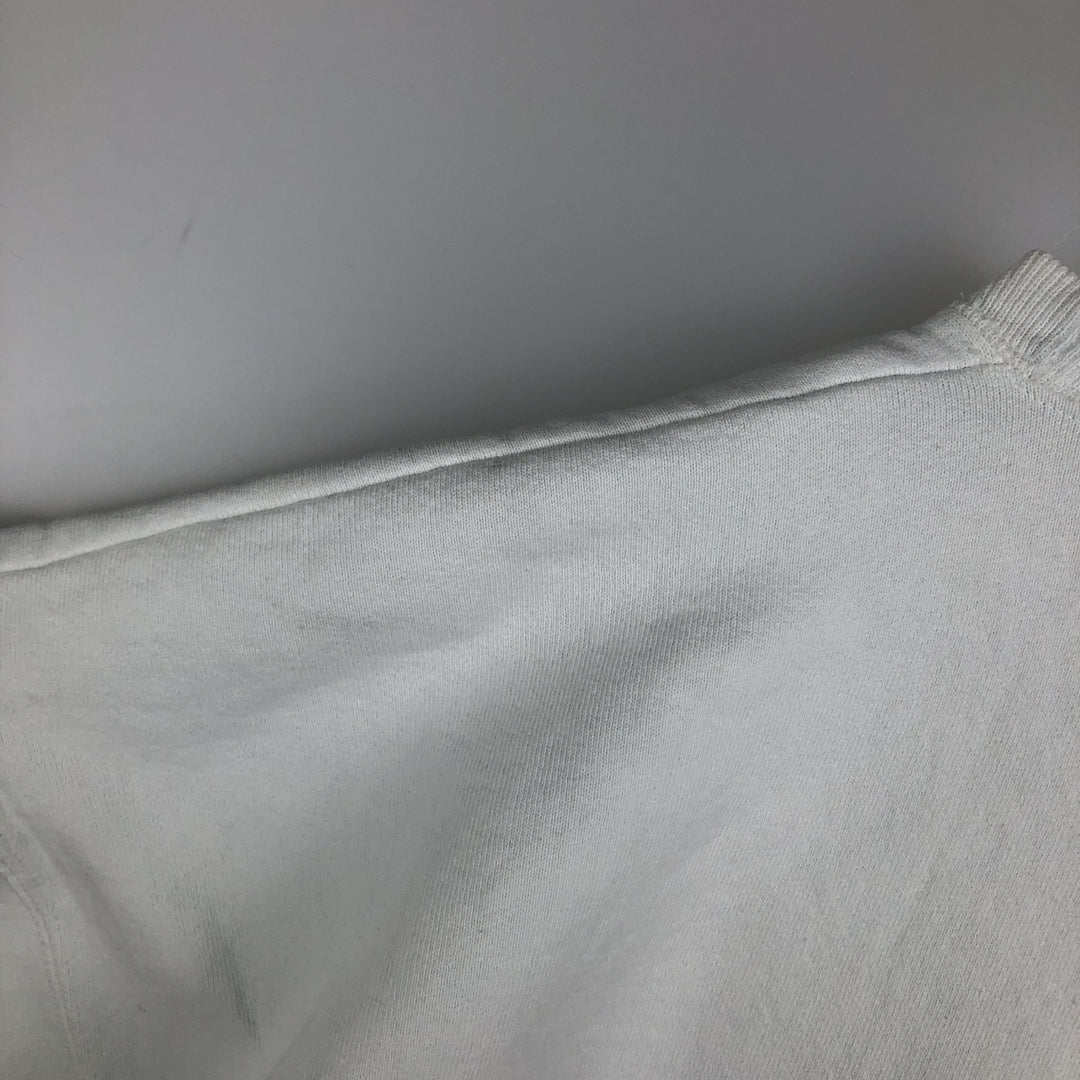 80s-90'S Adidas one-point logo sweatshirt, made in USA, men's size L equivalent, vintage. cotton white type Vintage Second Hand