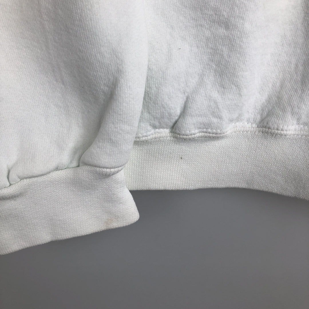 80s-90'S Adidas one-point logo sweatshirt, made in USA, men's size L equivalent, vintage. cotton white type Vintage Second Hand