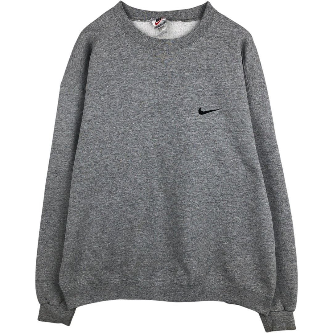 90'S Nike One-Point Logo Sweatshirt, Made in USA, Men's XL (approx.), Vintage cotton gray type Vintage Second Hand