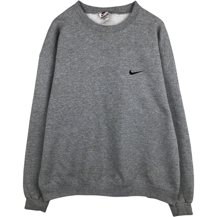 90'S Nike One-Point Logo Sweatshirt, Made in USA, Men's XL (approx.), Vintage cotton gray type Vintage Second Hand