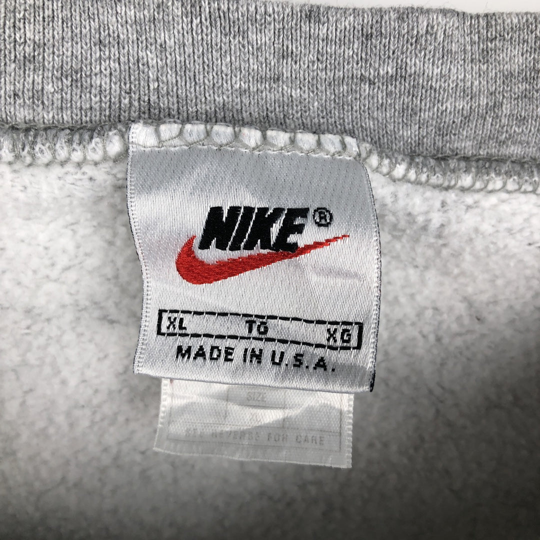 90'S Nike One-Point Logo Sweatshirt, Made in USA, Men's XL (approx.), Vintage cotton gray type Vintage Second Hand