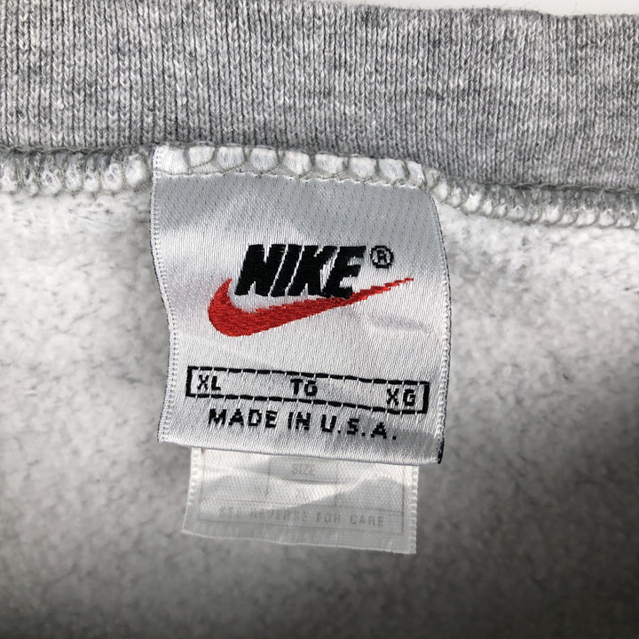 90'S Nike One-Point Logo Sweatshirt, Made in USA, Men's XL (approx.), Vintage cotton gray type Vintage Second Hand