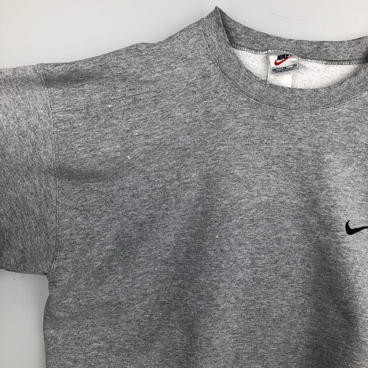 90'S Nike One-Point Logo Sweatshirt, Made in USA, Men's XL (approx.), Vintage cotton gray type Vintage Second Hand