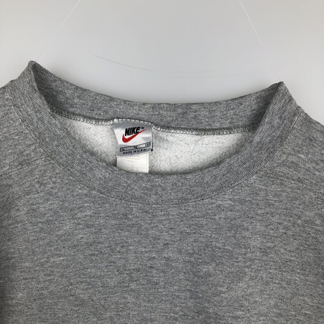90'S Nike One-Point Logo Sweatshirt, Made in USA, Men's XL (approx.), Vintage cotton gray type Vintage Second Hand