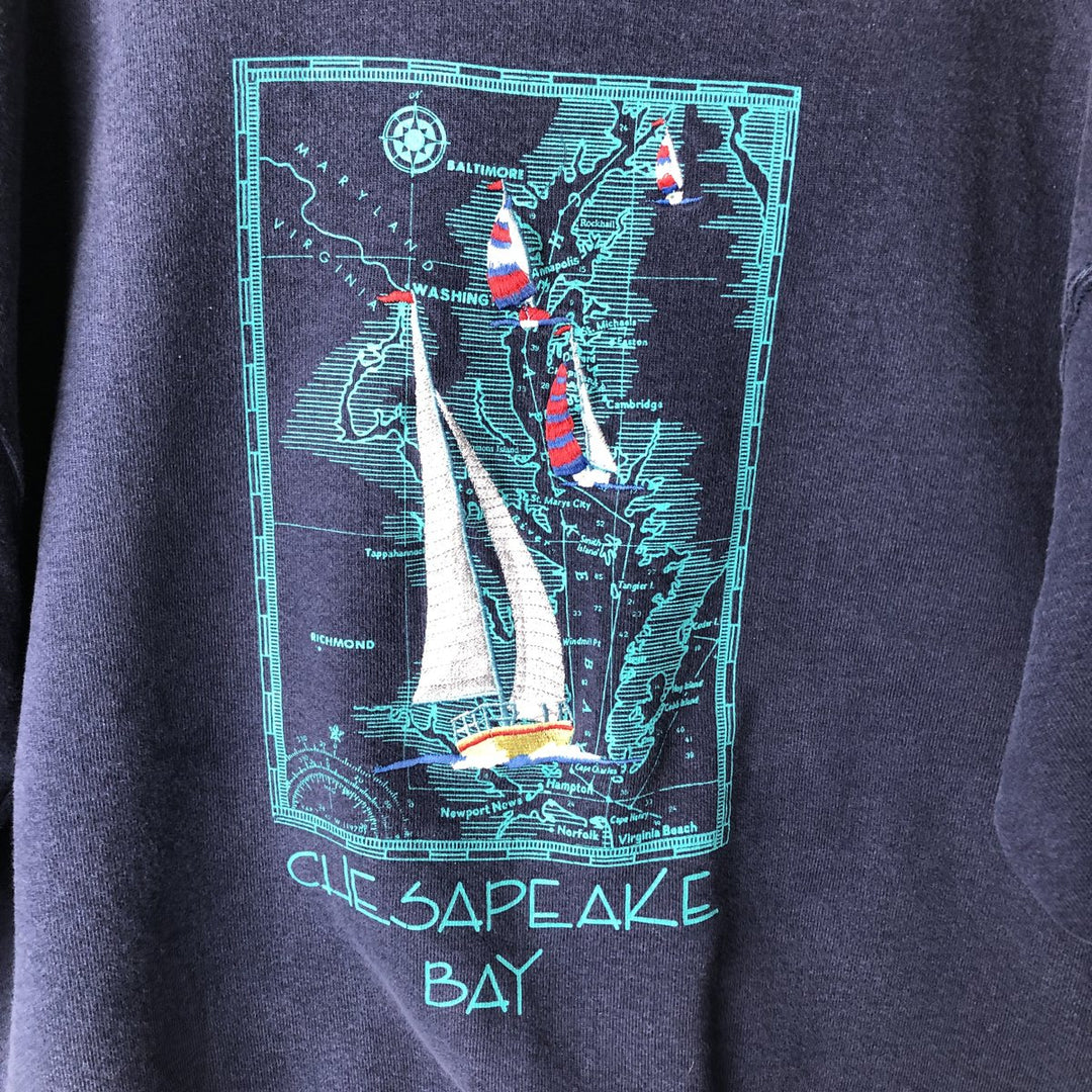 90'S Fruit of the Loom Super Cotton Sweatshirt, Made in USA, Men's Size L, Vintage cotton navy blue type Vintage Second Hand