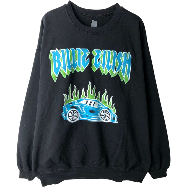 BILLIE EILISH Band Sweatshirt (Men's XL equivalent) cotton black type Vintage Second Hand