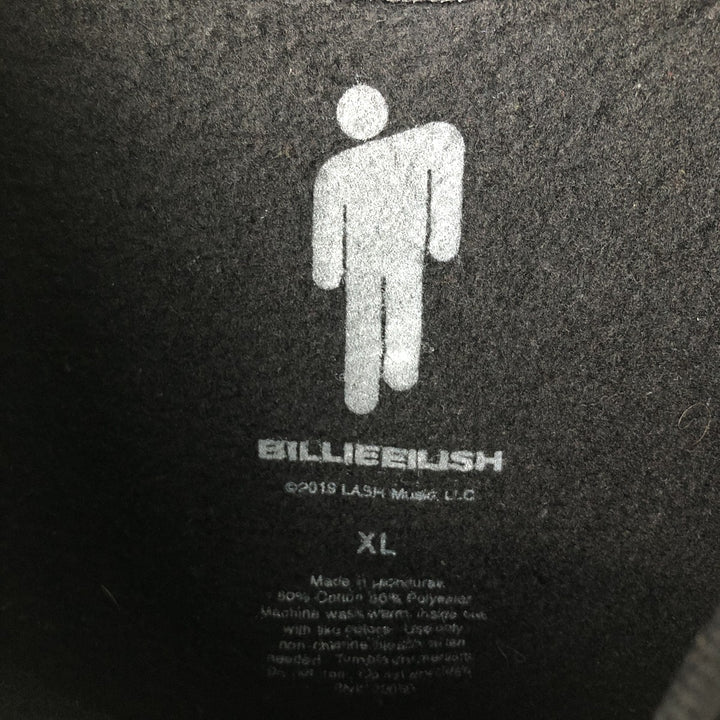 BILLIE EILISH Band Sweatshirt (Men's XL equivalent) cotton black type Vintage Second Hand