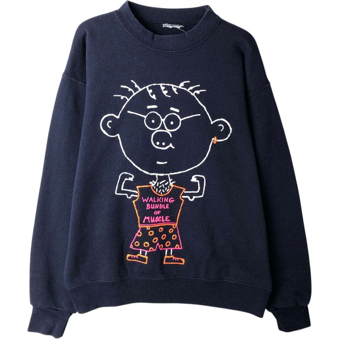 Vintage printed sweatshirt, size L for men unclear navy blue type Vintage Second Hand