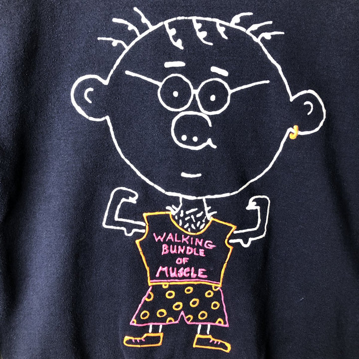 Vintage printed sweatshirt, size L for men unclear navy blue type Vintage Second Hand