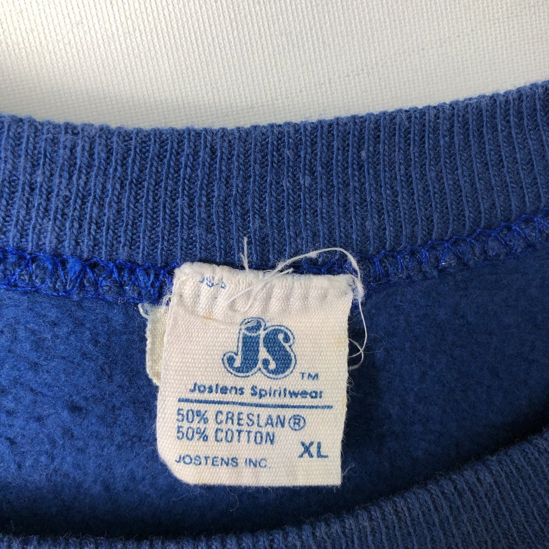 80'S Jostens Spiritwear Printed Sweatshirt, Made in USA, Men's XL (approx.), Vintage cotton blue type Vintage Second Hand