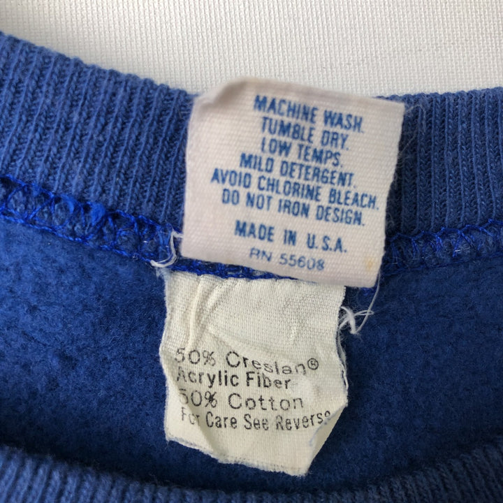 80'S Jostens Spiritwear Printed Sweatshirt, Made in USA, Men's XL (approx.), Vintage cotton blue type Vintage Second Hand