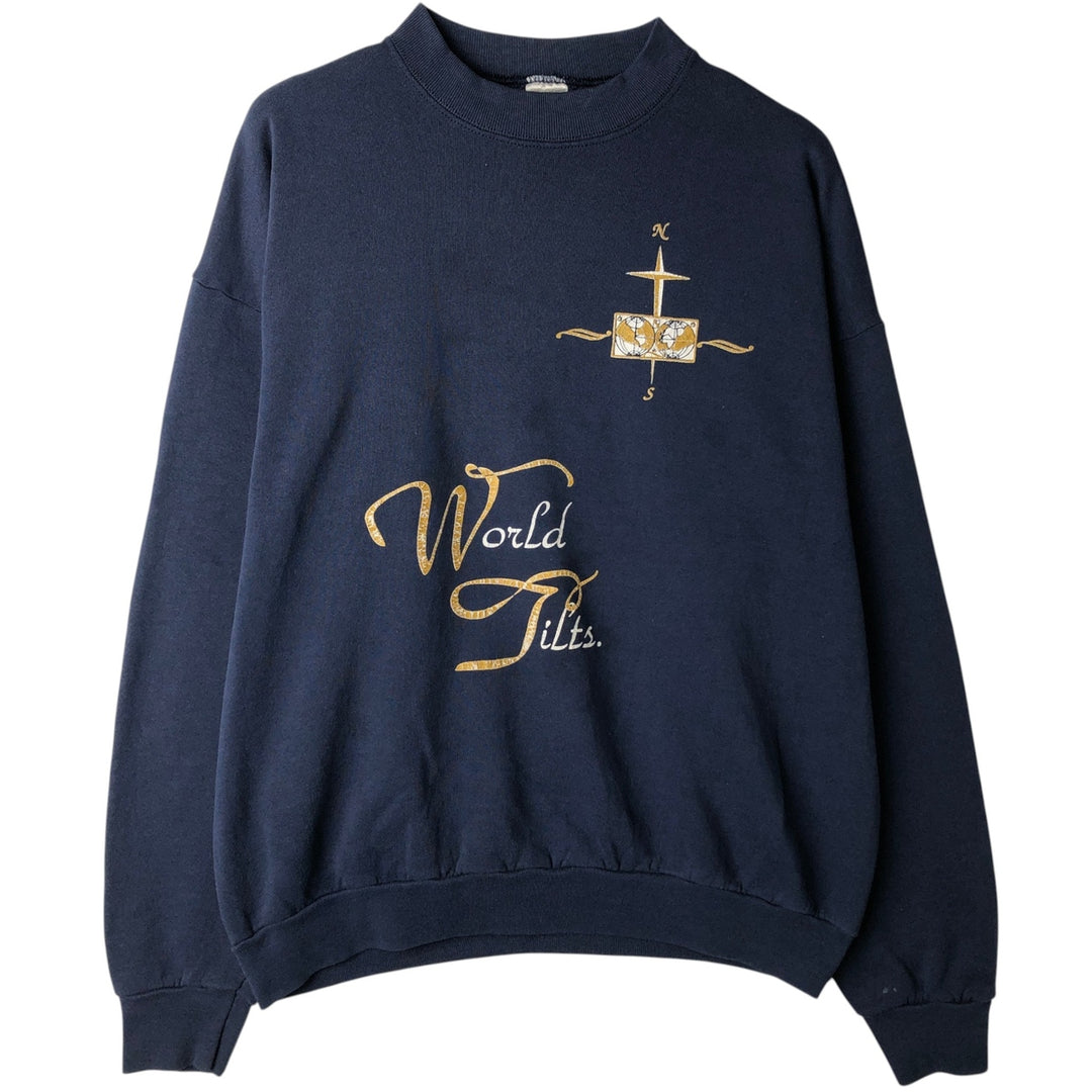 90'S Fruit of the Loom JESUS Jesus Christ Print Sweatshirt, Made in USA, Men's XL (approx.) cotton navy blue type Vintage Second Hand