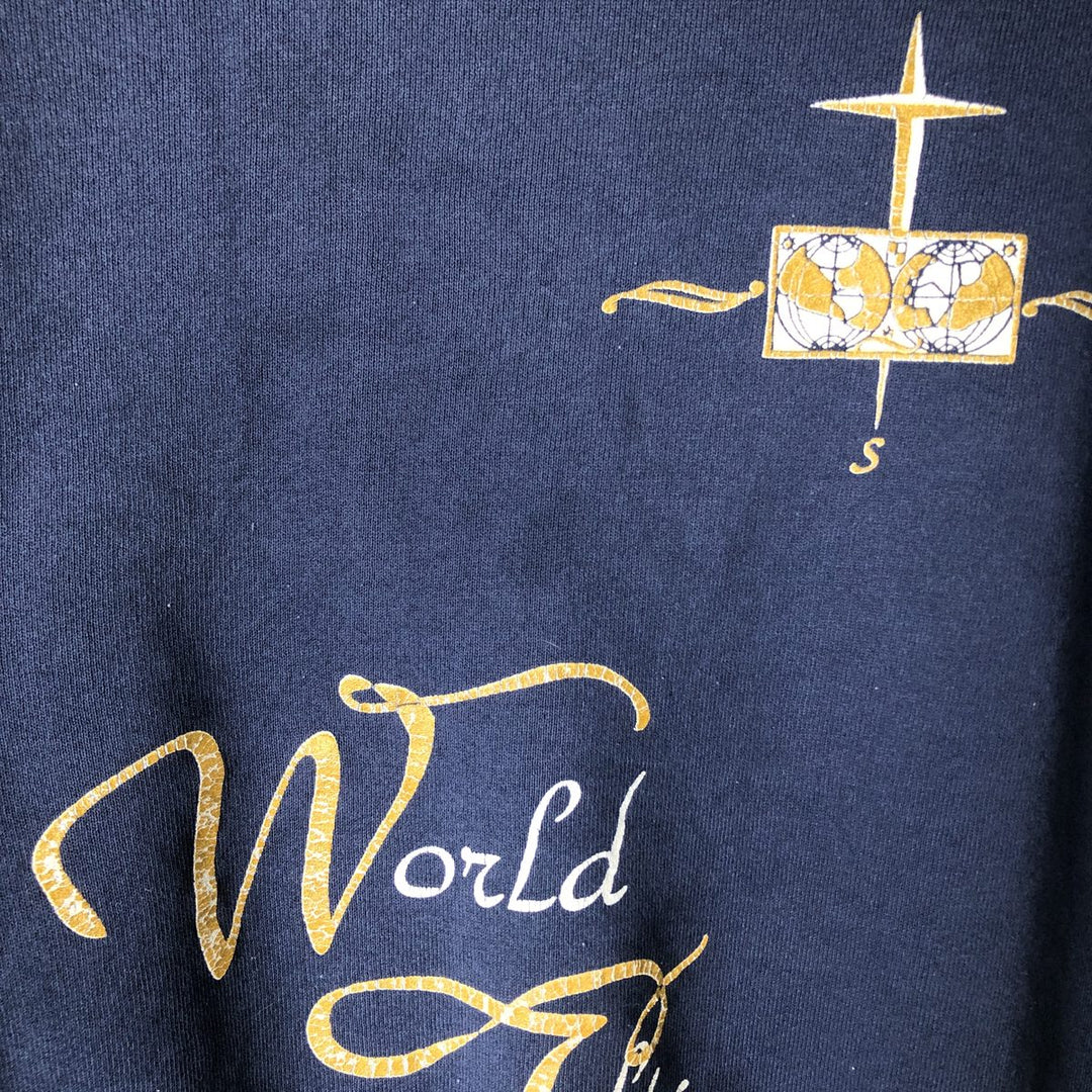 90'S Fruit of the Loom JESUS Jesus Christ Print Sweatshirt, Made in USA, Men's XL (approx.) cotton navy blue type Vintage Second Hand