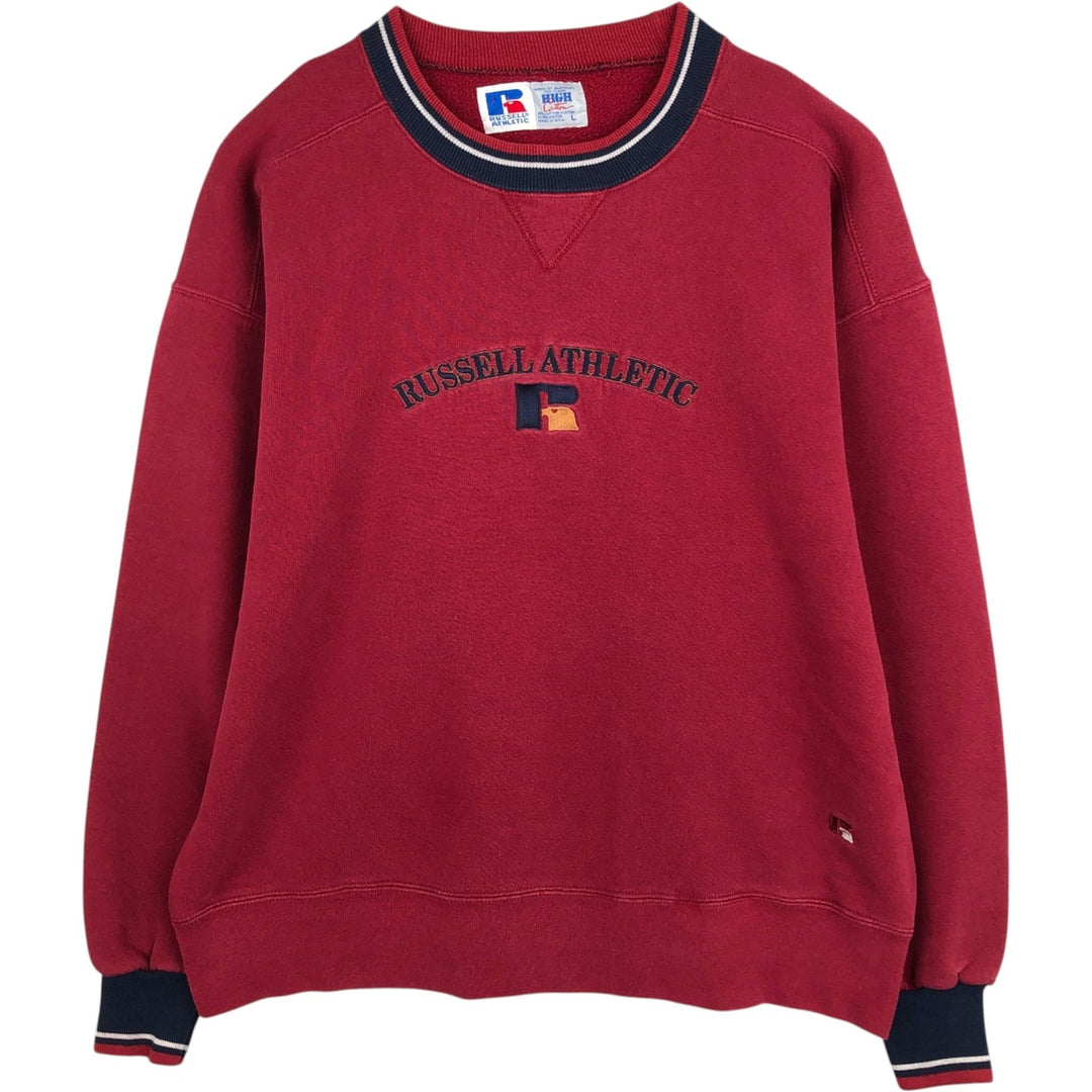 90'S Russell High Cotton Logo Sweatshirt, Made in USA, Men's Size L (approx.), Vintage cotton red type Vintage Second Hand
