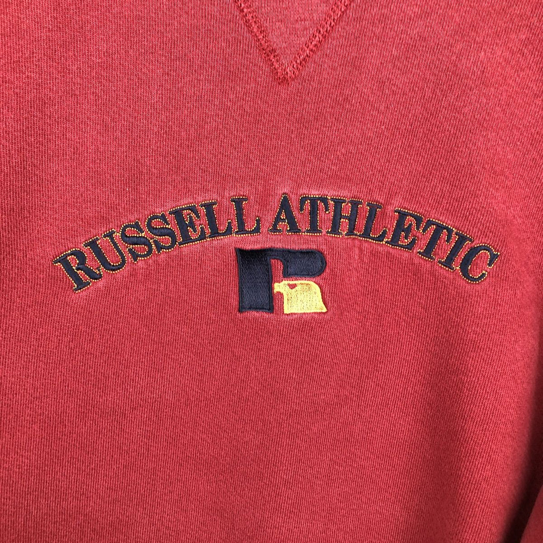 90'S Russell High Cotton Logo Sweatshirt, Made in USA, Men's Size L (approx.), Vintage cotton red type Vintage Second Hand