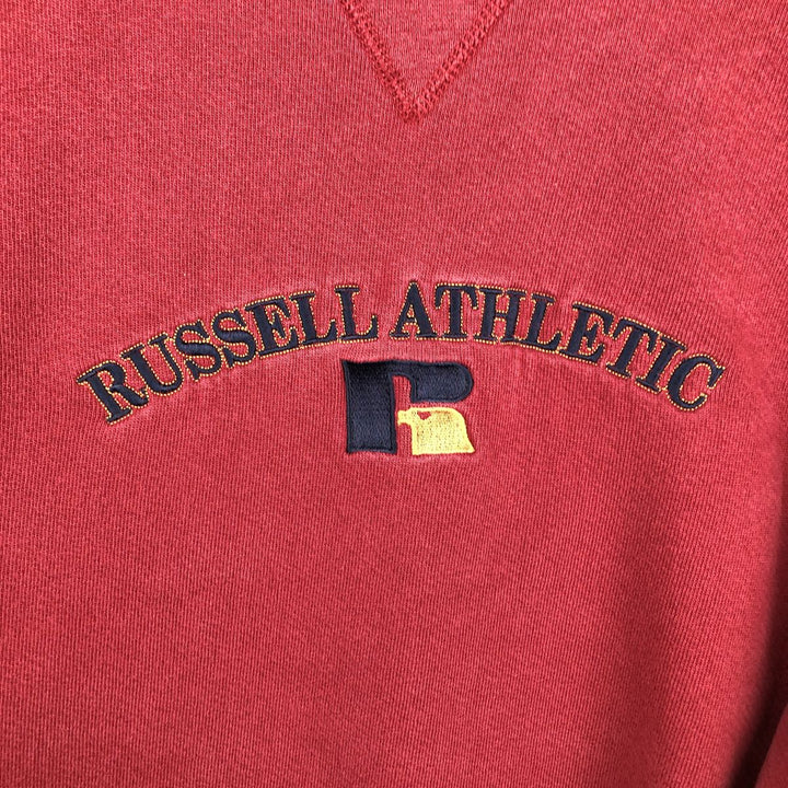 90'S Russell High Cotton Logo Sweatshirt, Made in USA, Men's Size L (approx.), Vintage cotton red type Vintage Second Hand