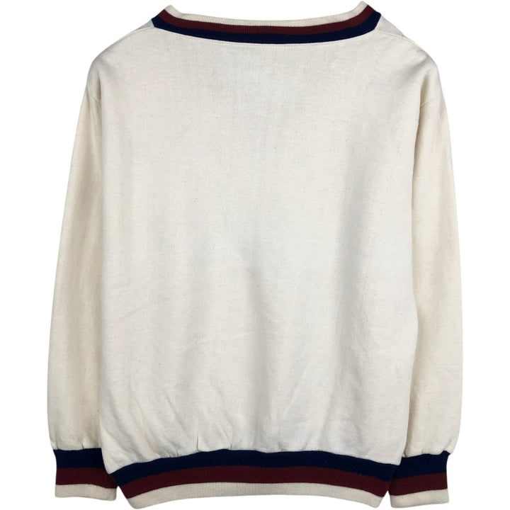 80'S Velva Sheen University of Pennsylvania V-neck College Sweatshirt, Made in USA, Men's XL equivalent, Vintage acrylic pale white type Vintage Second Hand