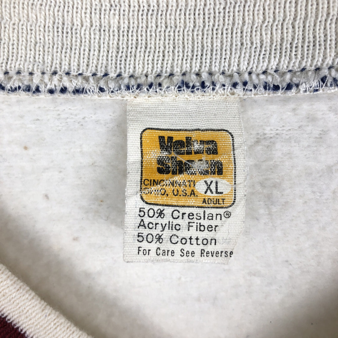 80'S Velva Sheen University of Pennsylvania V-neck College Sweatshirt, Made in USA, Men's XL equivalent, Vintage acrylic pale white type Vintage Second Hand