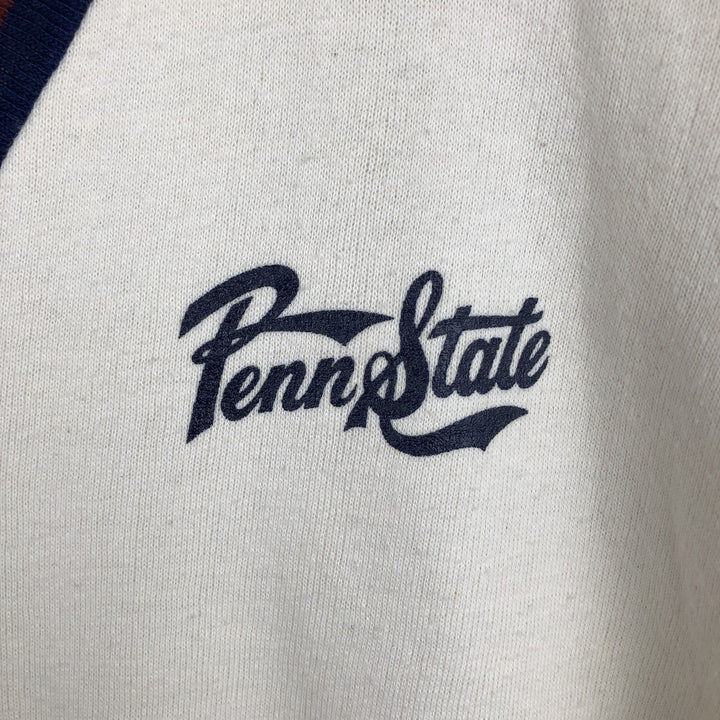 80'S Velva Sheen University of Pennsylvania V-neck College Sweatshirt, Made in USA, Men's XL equivalent, Vintage acrylic pale white type Vintage Second Hand