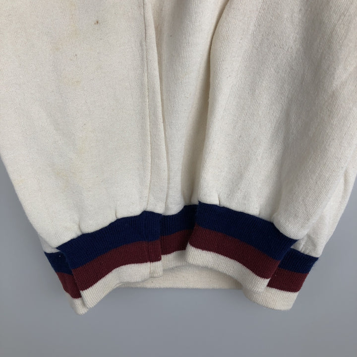 80'S Velva Sheen University of Pennsylvania V-neck College Sweatshirt, Made in USA, Men's XL equivalent, Vintage acrylic pale white type Vintage Second Hand
