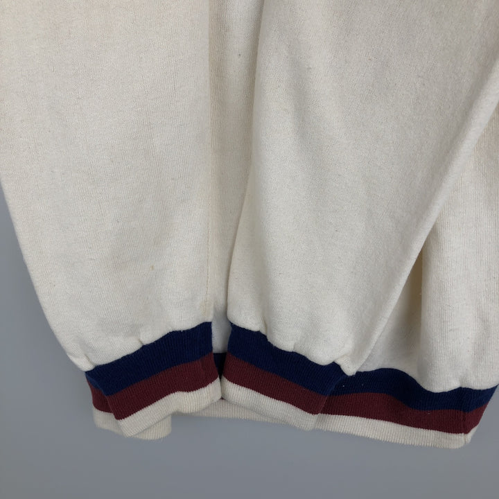 80'S Velva Sheen University of Pennsylvania V-neck College Sweatshirt, Made in USA, Men's XL equivalent, Vintage acrylic pale white type Vintage Second Hand
